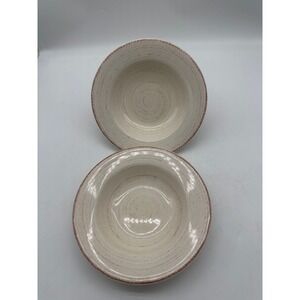 Tag Ltd - Set of 2 -  Sonoma Cream 10" Rimmed Soup / Pasta Bowls